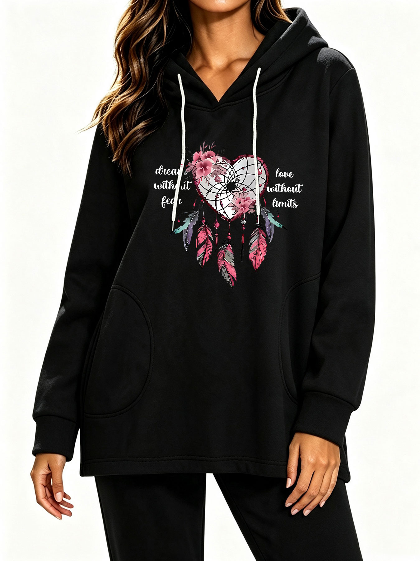 Winter Clothing English - Love Dream Catcher Net Feather and