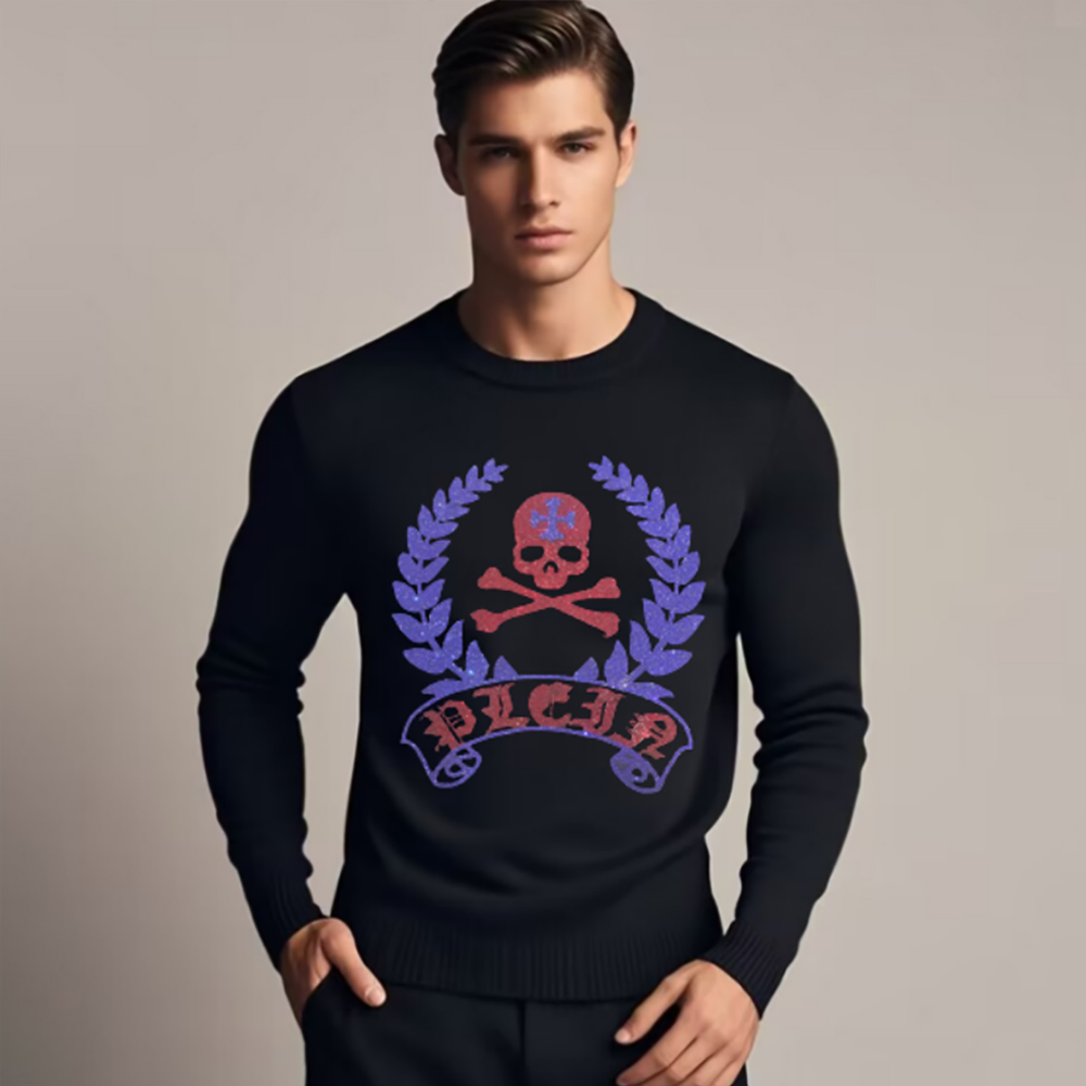 Men's Skull Head Sweatershirts - Winter Clothing English ulasan dan harga