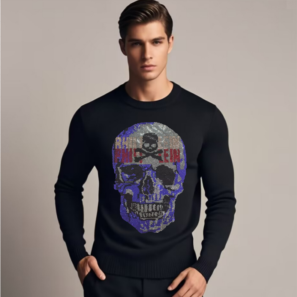 Men's Skull Head Sweatershirts - Winter Clothing English ulasan dan harga
