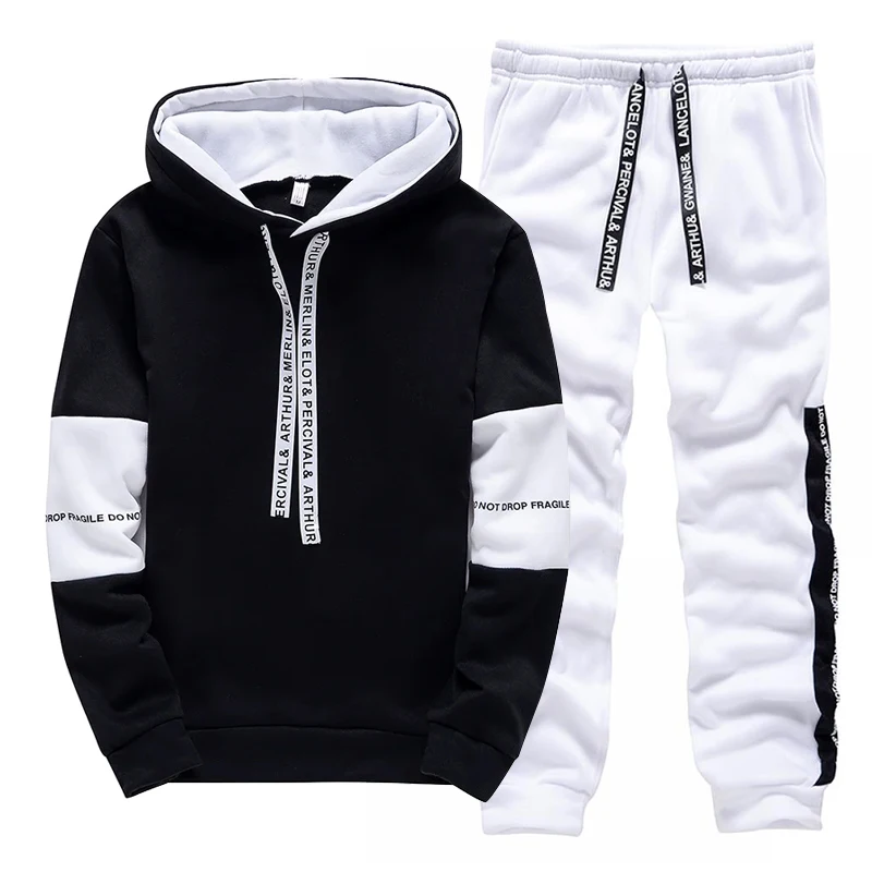 Black White Men's Tracksuit Fa - Winter Clothing Outdoor ulasan dan harga