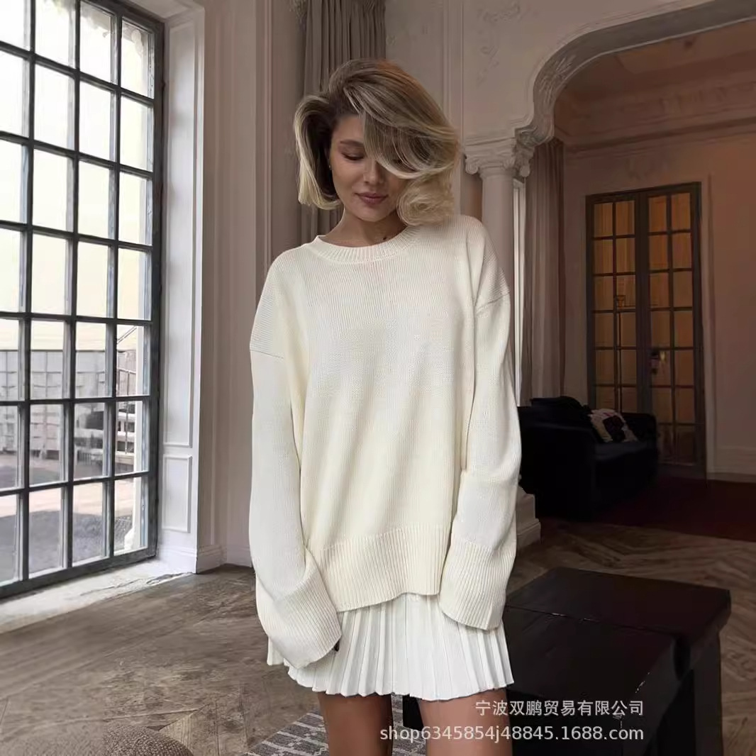 Autumn Solid Color O-neck Swea - Clothing Style Winter ulasan dan harga
