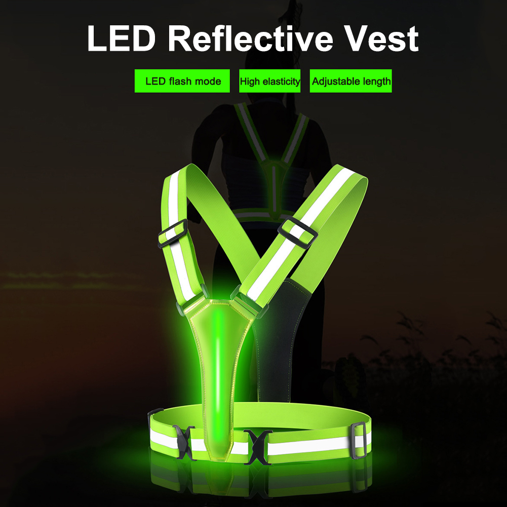 LED Running Vest Adjustable Re - Yellow Winter Clothing ulasan dan harga