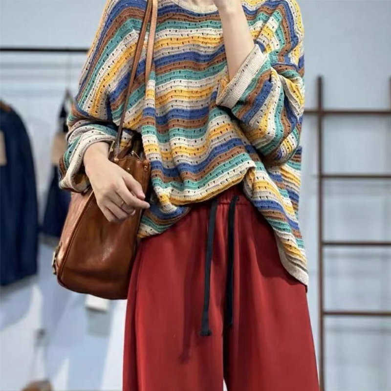 Spring Women Striped Long Slee - Yellow Winter Clothing ulasan dan harga