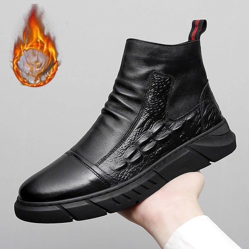 Men's High Top Boots with Wool - Winter Cloth ulasan dan harga