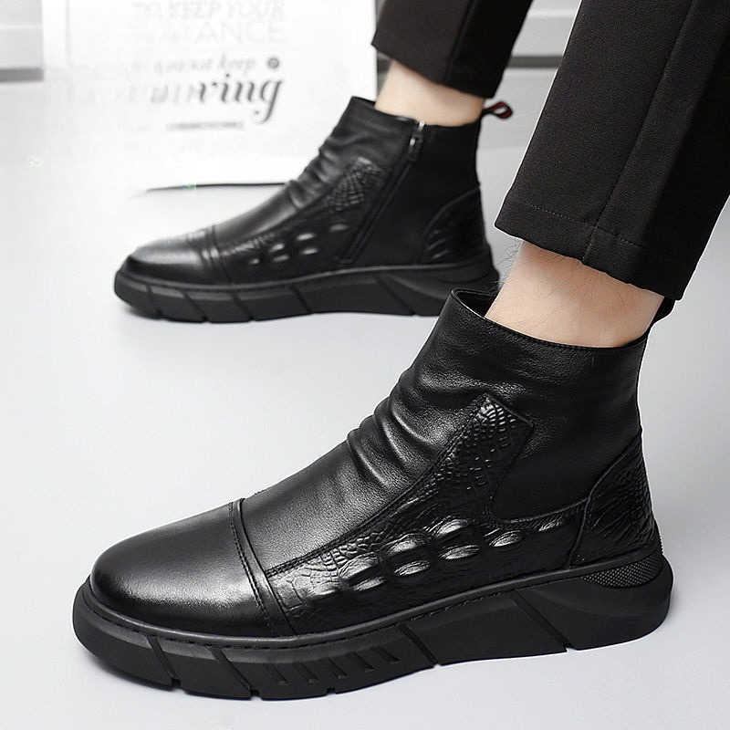 Men's High Top Boots with Wool - Winter Cloth ulasan dan harga