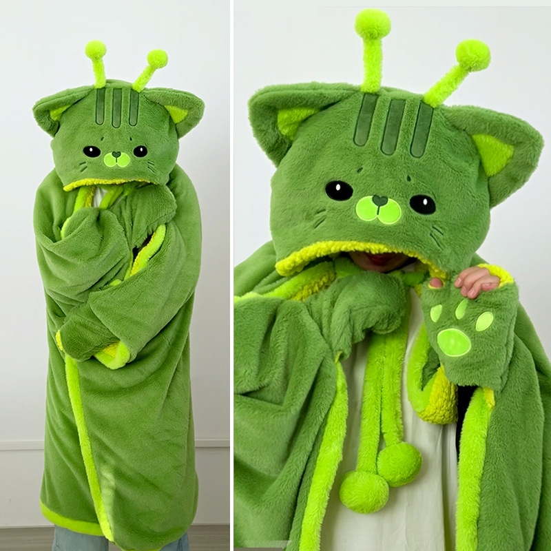 Cartoon Cute Alien Cat Hooded  - Winter Clothing Girls ulasan dan harga