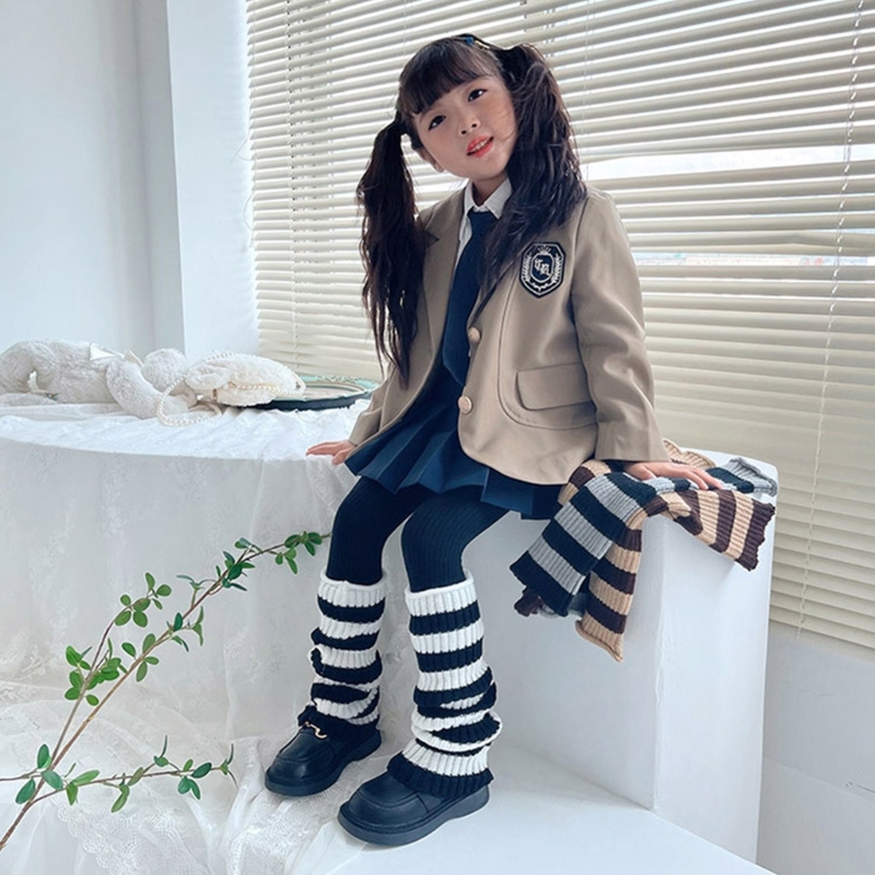 1 Pair Kids Striped Leg Warmer - Winter Clothing Leg Warmers ulasan dan harga