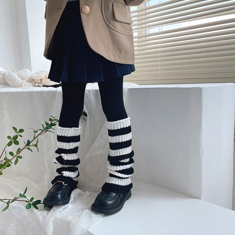 1 Pair Kids Striped Leg Warmer - Winter Clothing Leg Warmers ulasan dan harga