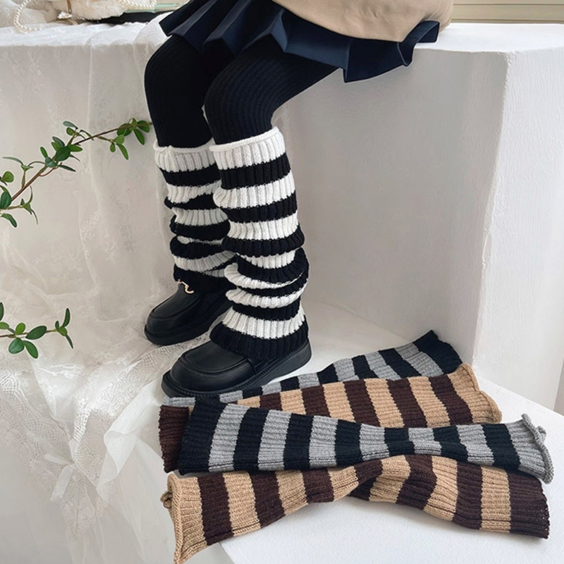 1 Pair Kids Striped Leg Warmer - Winter Clothing Leg Warmers ulasan dan harga