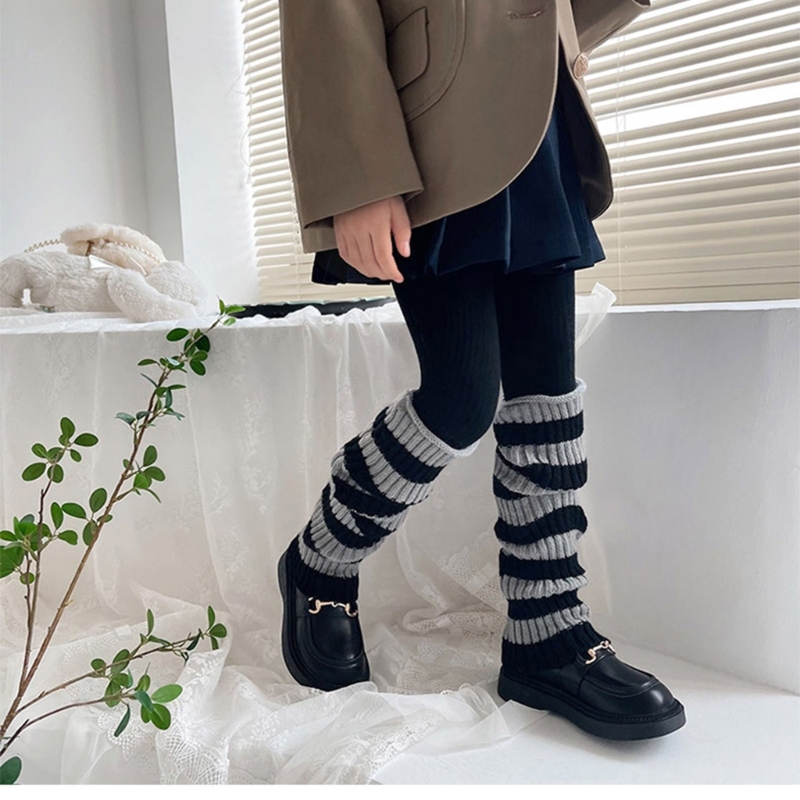 1 Pair Kids Striped Leg Warmer - Winter Clothing Leg Warmers ulasan dan harga