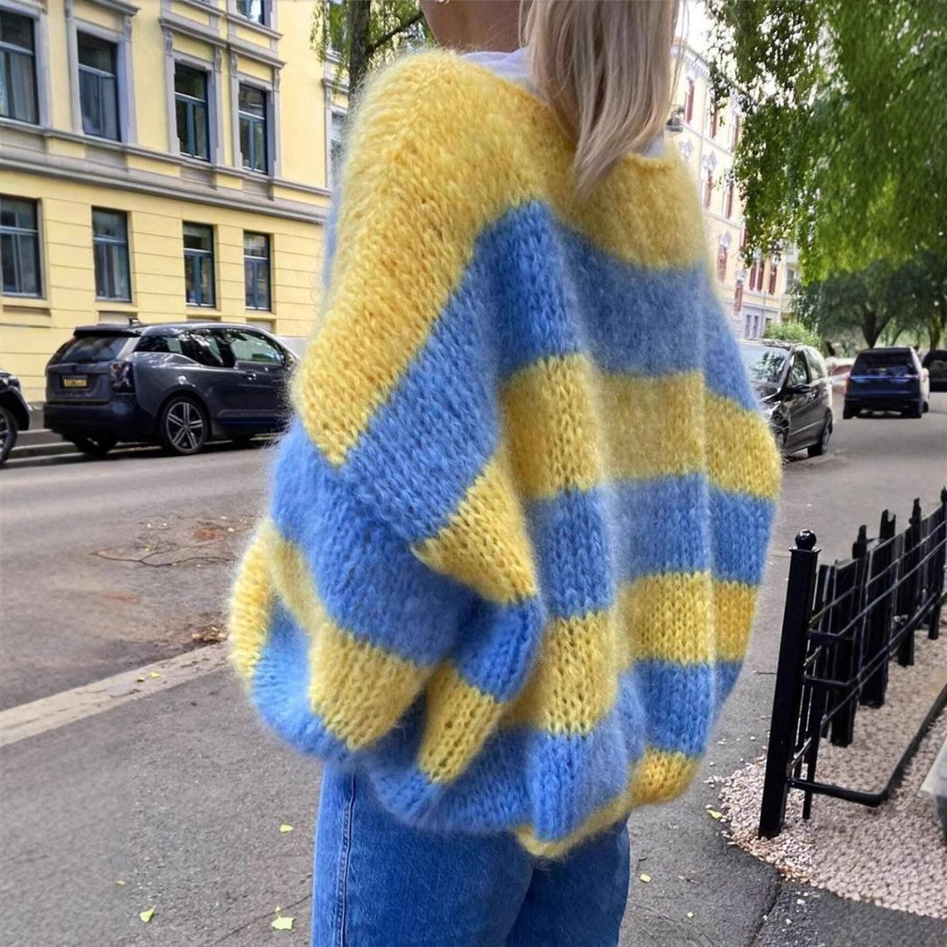 Casual Blue & Yellow Striped K - Yellow Winter Clothing ulasan dan harga