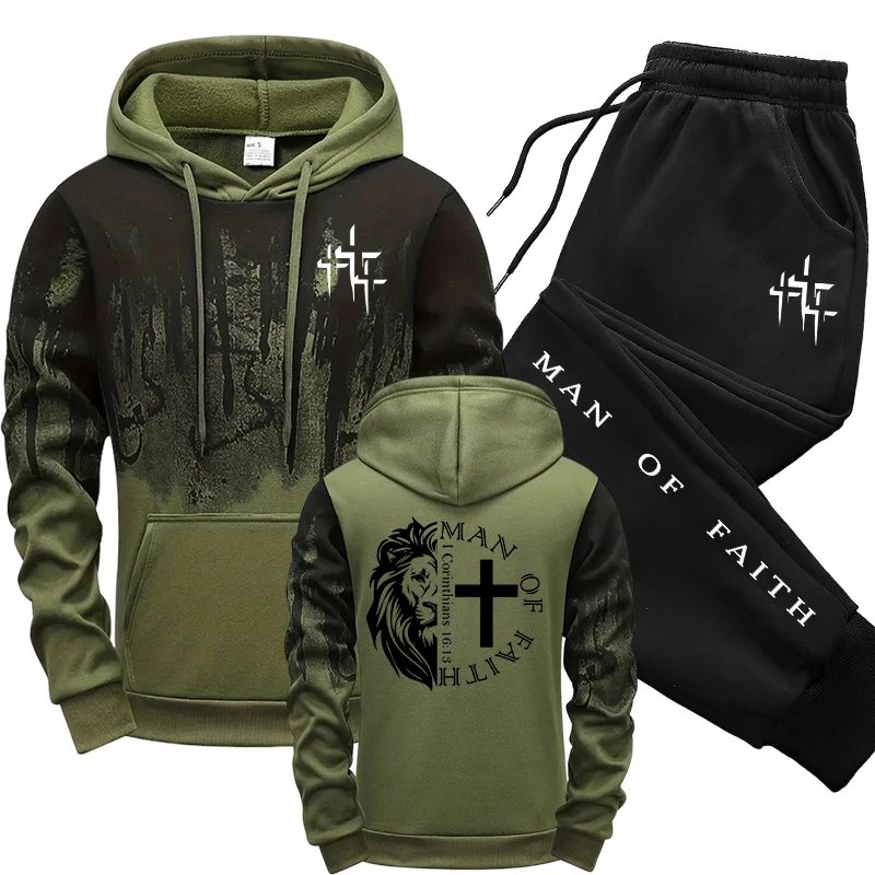 Man of Faith Pattern Men's Set - Winter Cloth ulasan dan harga