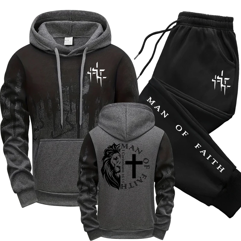 Man of Faith Pattern Men's Set - Winter Cloth ulasan dan harga