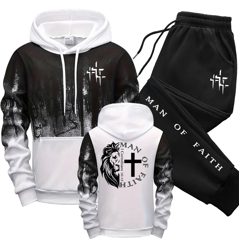 Man of Faith Pattern Men's Set - Winter Cloth ulasan dan harga