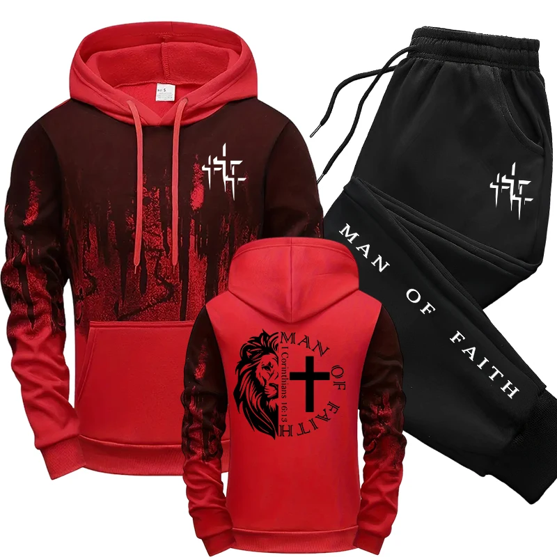 Man of Faith Pattern Men's Set - Winter Cloth ulasan dan harga